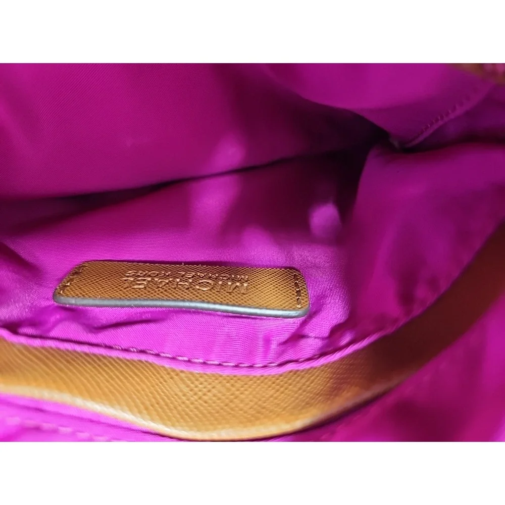 Michael Kors Kempton Small Nylon Crossbody Bag Purse Black/Hot Pink  NWOT